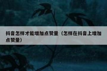 抖音怎样才能增加点赞量（怎样在抖音上增加点赞量）