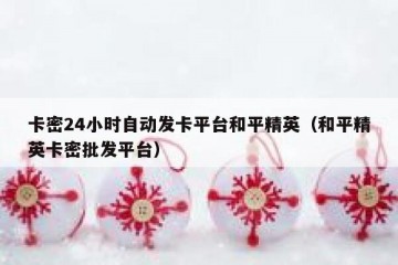卡密24小时自动发卡平台和平精英（和平精英卡密批发平台）