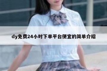 dy免费24小时下单平台便宜的简单介绍