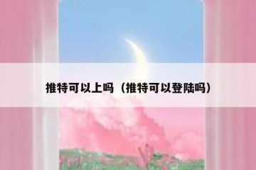 推特可以上吗（推特可以登陆吗）