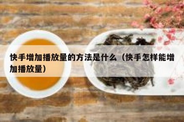 快手增加播放量的方法是什么（快手怎样能增加播放量）