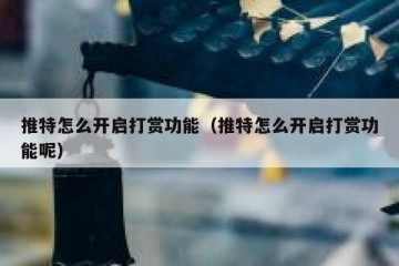 推特怎么开启打赏功能（推特怎么开启打赏功能呢）