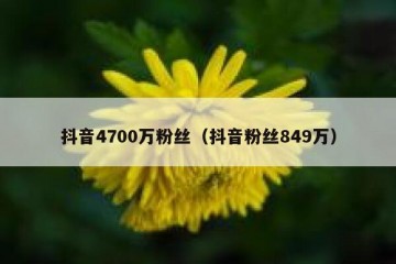 抖音4700万粉丝（抖音粉丝849万）