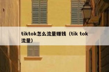 tiktok怎么流量赚钱（tik tok流量）