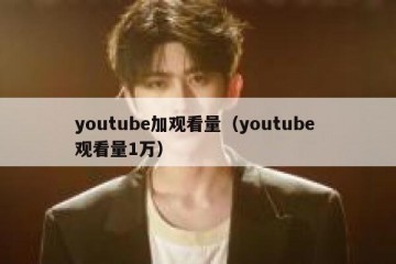 youtube加观看量（youtube 观看量1万）