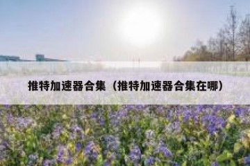 推特加速器合集（推特加速器合集在哪）