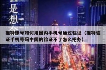 推特账号如何用国内手机号通过验证（推特验证手机号码中国的验证不了怎么把办）