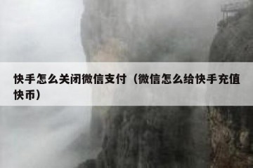 快手怎么关闭微信支付（微信怎么给快手充值快币）