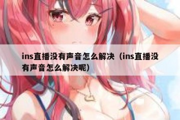 ins直播没有声音怎么解决（ins直播没有声音怎么解决呢）