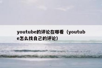 youtube的评论在哪看（youtube怎么找自己的评论）
