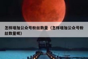 怎样增加公众号粉丝数量（怎样增加公众号粉丝数量呢）