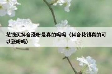 花钱买抖音涨粉是真的吗吗（抖音花钱真的可以涨粉吗）