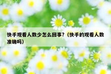快手观看人数少怎么回事?（快手的观看人数准确吗）