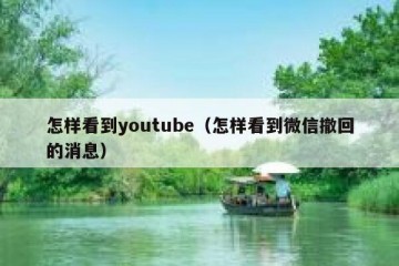 怎样看到youtube（怎样看到微信撤回的消息）