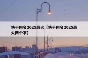 快手网名2025最火（快手网名2025最火两个字）