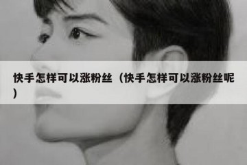 快手怎样可以涨粉丝（快手怎样可以涨粉丝呢）