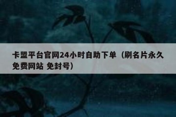 卡盟平台官网24小时自助下单（刷名片永久免费网站 免封号）