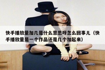 快手播放量加几是什么意思呀怎么回事儿（快手播放量是一个作品还是几个加起来）