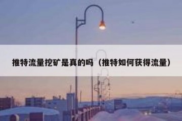 推特流量挖矿是真的吗（推特如何获得流量）