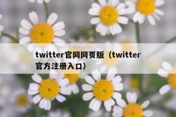 twitter官网网页版（twitter官方注册入口）