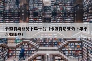卡盟自助业务下单平台（卡盟自助业务下单平台有哪些）