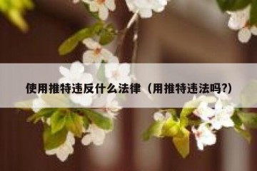 使用推特违反什么法律（用推特违法吗?）