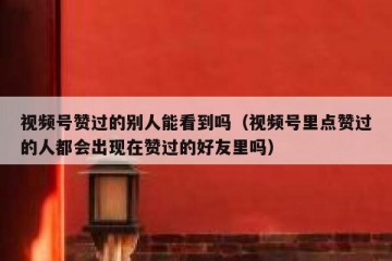 视频号赞过的别人能看到吗（视频号里点赞过的人都会出现在赞过的好友里吗）