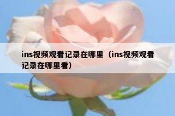 ins视频观看记录在哪里（ins视频观看记录在哪里看）
