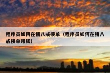 程序员如何在猪八戒接单（程序员如何在猪八戒接单赚钱）