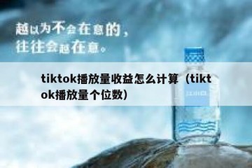 tiktok播放量收益怎么计算（tiktok播放量个位数）