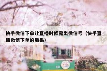 快手微信下单让直播时候露出微信号（快手直播微信下单的后果）