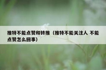 推特不能点赞和转推（推特不能关注人 不能点赞怎么回事）