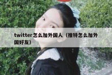 twitter怎么加外国人（推特怎么加外国好友）