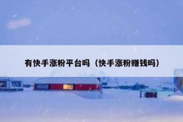 有快手涨粉平台吗（快手涨粉赚钱吗）