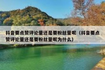 抖音要点赞评论量还是要粉丝量呢（抖音要点赞评论量还是要粉丝量呢为什么）