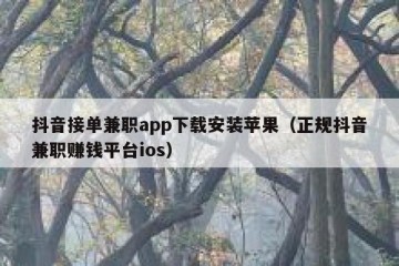 抖音接单兼职app下载安装苹果（正规抖音兼职赚钱平台ios）