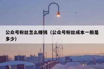 公众号粉丝怎么赚钱（公众号粉丝成本一般是多少）