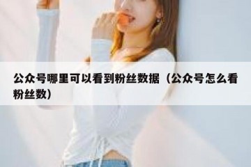 公众号哪里可以看到粉丝数据（公众号怎么看粉丝数）