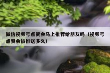 微信视频号点赞会马上推荐给朋友吗（视频号点赞会被推送多久）
