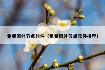 免费国外节点软件（免费国外节点软件推荐）