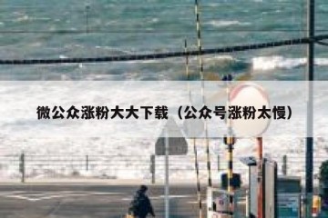 微公众涨粉大大下载（公众号涨粉太慢）