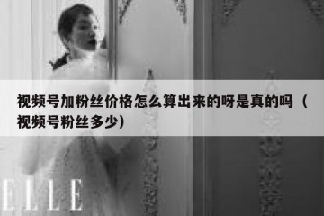 视频号加粉丝价格怎么算出来的呀是真的吗（视频号粉丝多少）