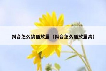 抖音怎么搞播放量（抖音怎么播放量高）