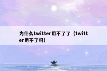 为什么twitter用不了了（twitter用不了吗）