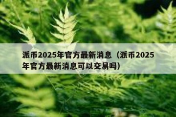 派币2025年官方最新消息（派币2025年官方最新消息可以交易吗）