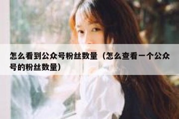 怎么看到公众号粉丝数量（怎么查看一个公众号的粉丝数量）
