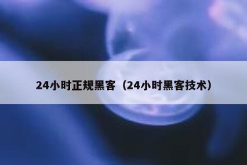 24小时正规黑客（24小时黑客技术）