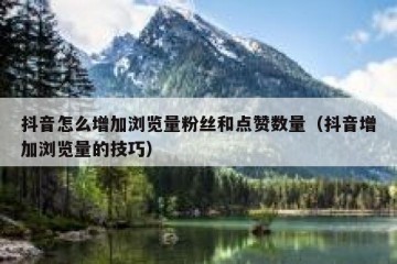 抖音怎么增加浏览量粉丝和点赞数量（抖音增加浏览量的技巧）