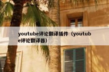 youtube评论翻译插件（youtube评论翻译器）