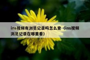 ins视频有浏览记录吗怎么查（ins视频浏览记录在哪里看）